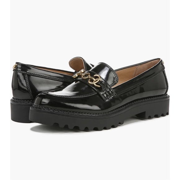 Circus NY by Sam Edelman Deana Platform Lug Sole Loafer Black & Gold Sz 9.5 NEW - Picture 2 of 16